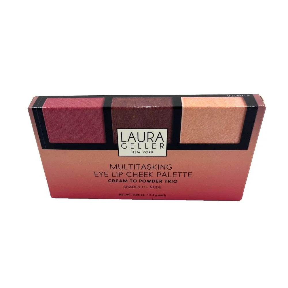 Laura Geller Multitasking Eye Lip Cheek Palette Cream to Powder Trio Nude 0.08oz